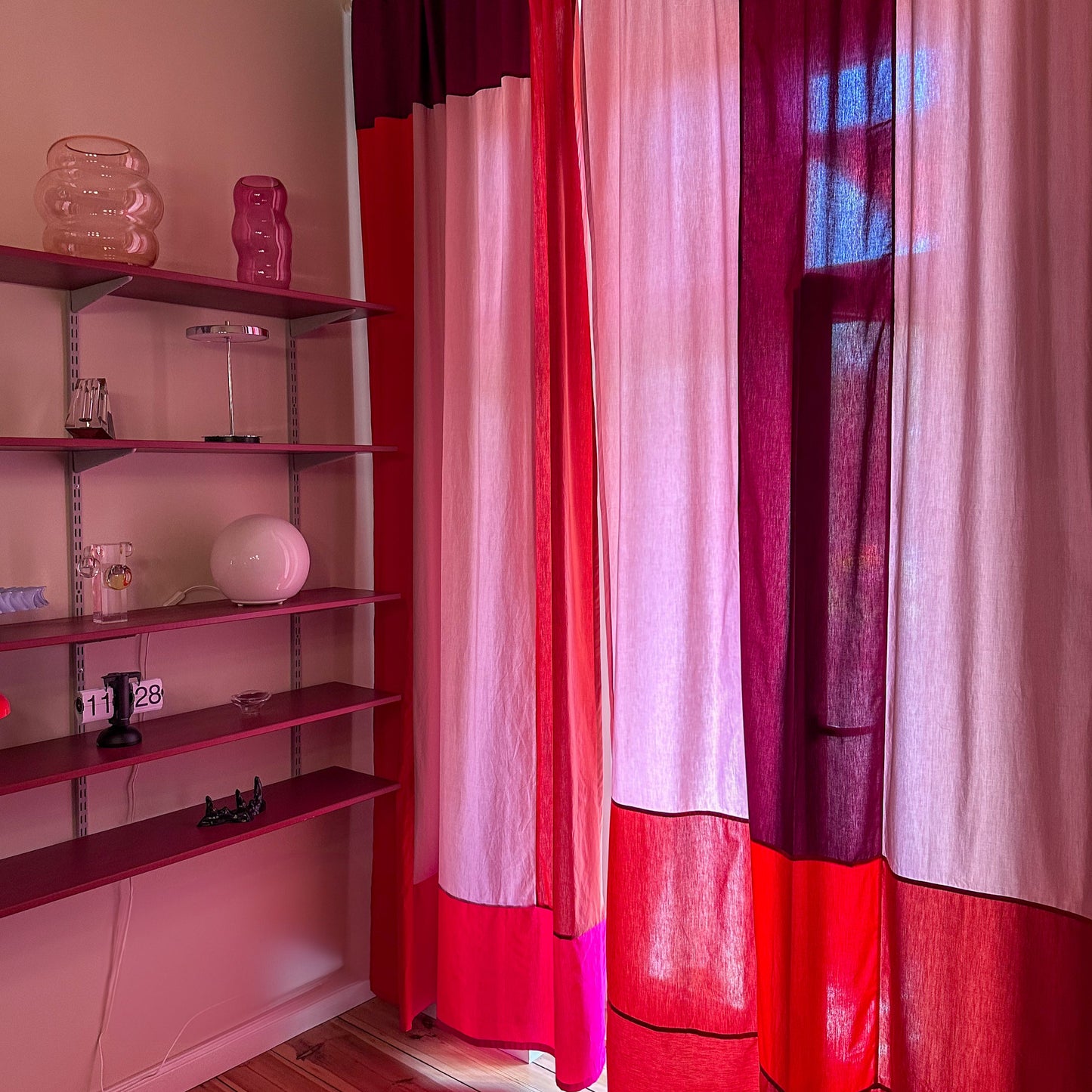 Modern Window Curtains - ROSE RED - exclusive piece DESIGN 1