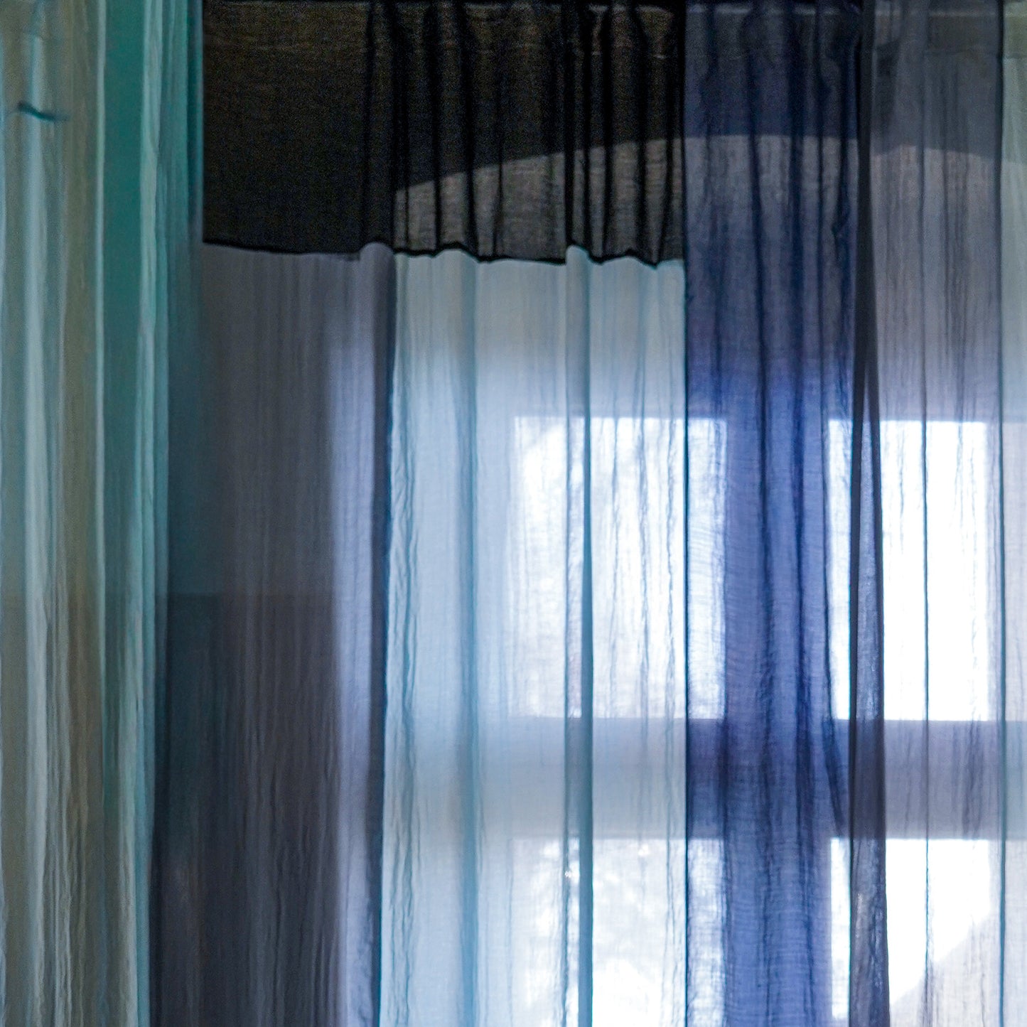 Modern Window Curtains - BLUE FROSTING 2 Designer Window Drapes in 6 Unique Styles