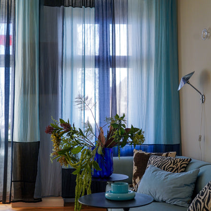Modern Window Curtains - BLUE FROSTING 2 Designer Window Drapes in 6 Unique Styles