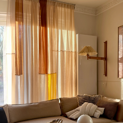 Modern Window Curtains - BUTTER CARAMEL 1 Designer Window Drapes in 6 Unique Styles