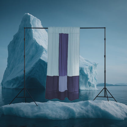 Modern Window Curtains - BLUE FROSTING 1 Designer Window Drapes in 6 Unique Styles