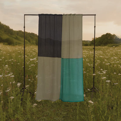 Modern Window Curtains - GREEN MEADOW 3 Designer Window Drapes in 6 Unique Styles