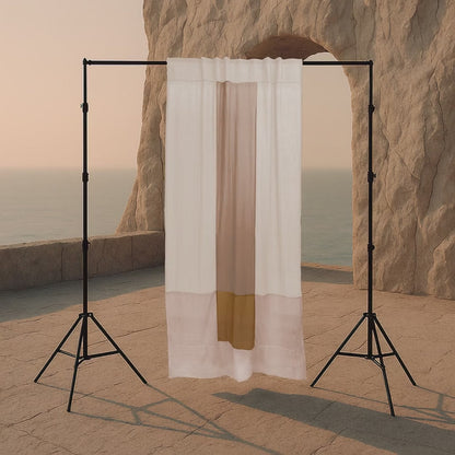 Modern Window Curtains - CARAMEL LATTE 1 Designer Window Drapes in 6 Unique Styles
