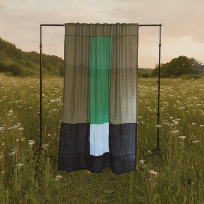 Modern Window Curtains - GREEN MEADOW 1 Designer Window Drapes in 6 Unique Styles